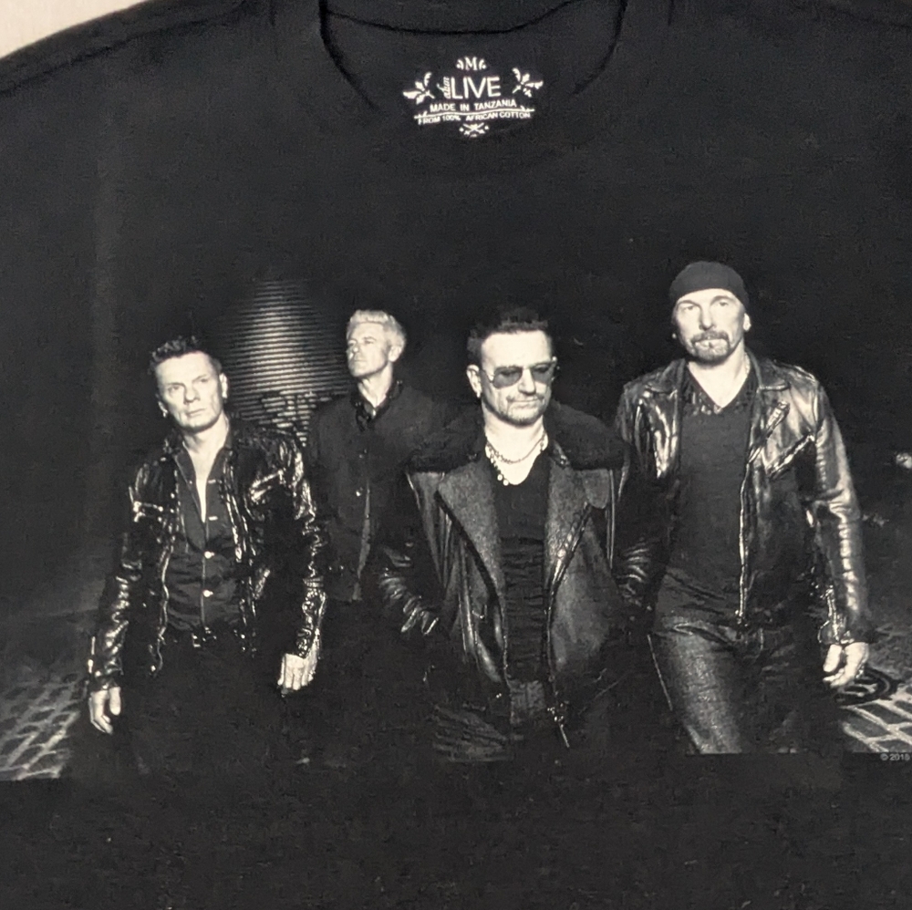 U2 2015 Experience + Innocence Vintage Concert Tee Double Sided Black Medium